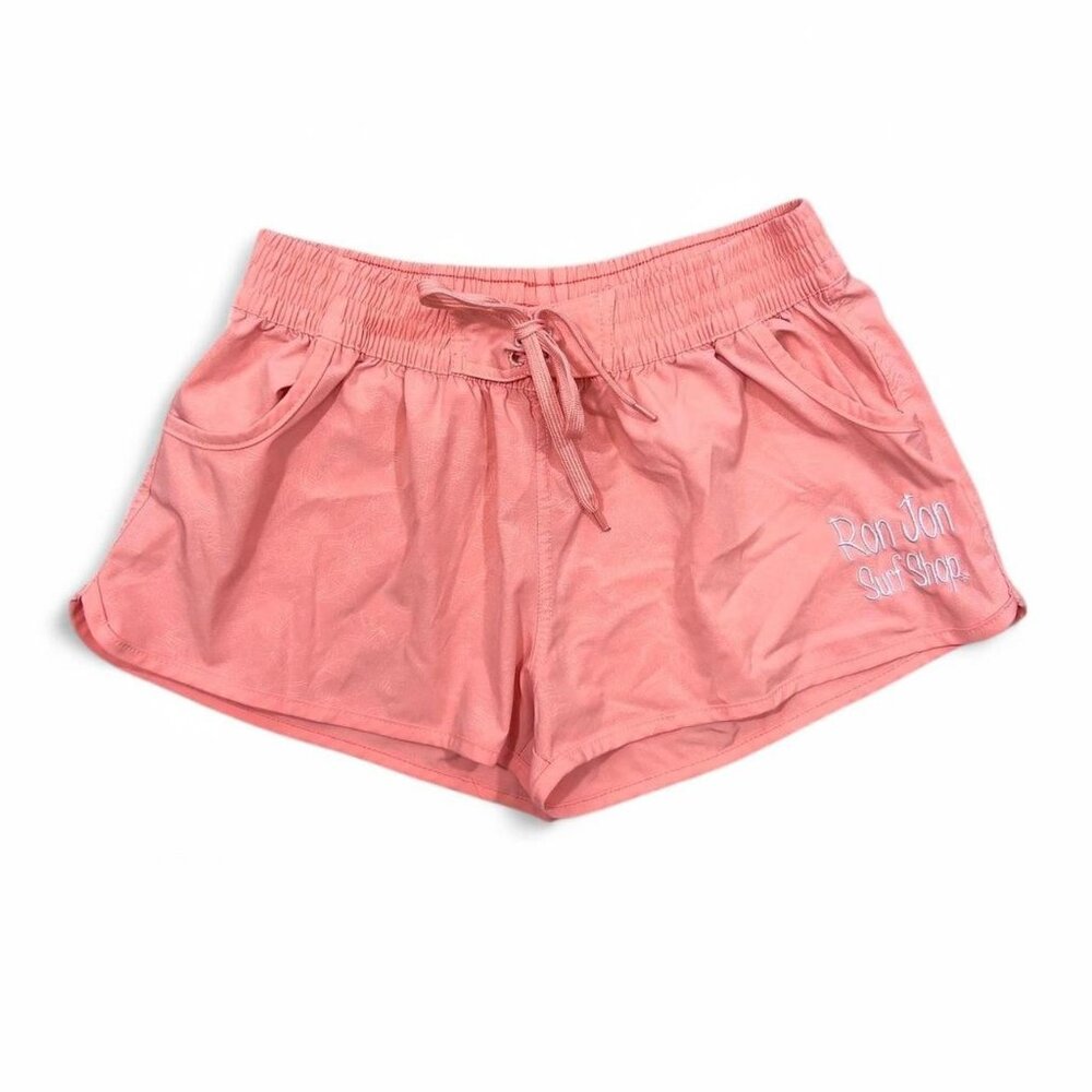 Vintage Ron John Surf Shop‎ Peach Floral Embroidered Shorts